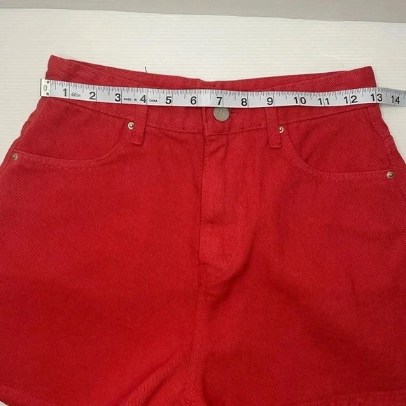 Over Rich Orange Denim High Waisted Shorts Size S - Picture 6 of 7